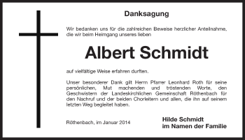 Traueranzeige von Albert Schmidt von Pegnitz-Zeitung
